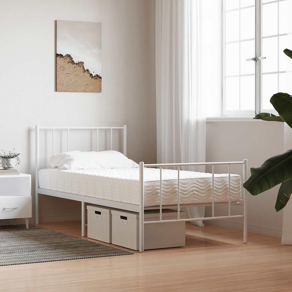 vidaXL Schaumstoffmatratze Weiß 90x220 cm Härtegrad H2 H3