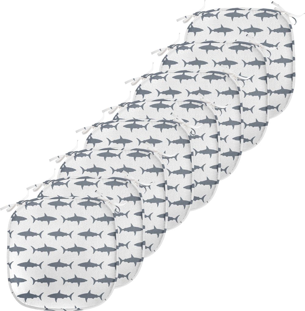 ABAKUHAUS Meerestiere Polster für Esszimmerstühle, Schwimmen Wilde Fische, Dekoratives wasserfestes Kissen mit Riemen für Küchensitze, 40 cm x ...