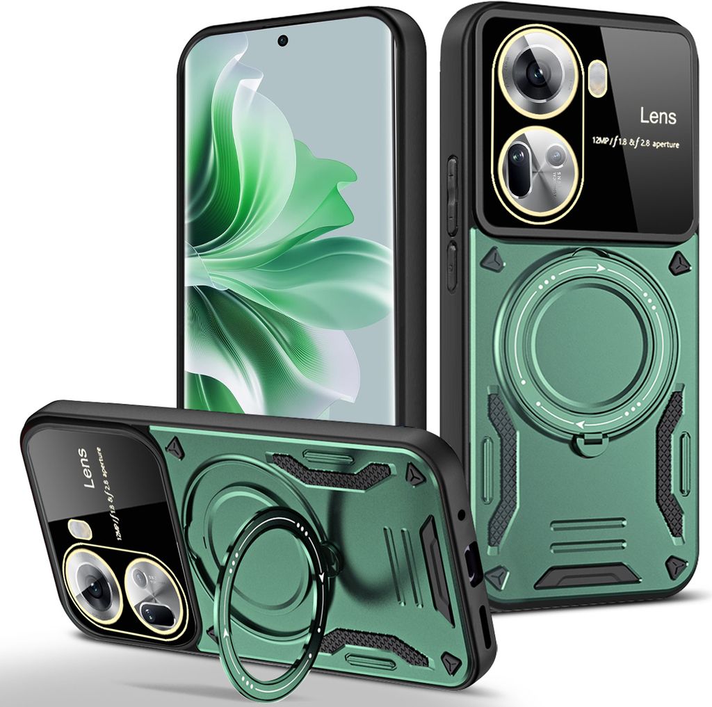Rüstung Handyhülle für OPPO Reno11 Dual-Layer Ringhalter Produktbild 