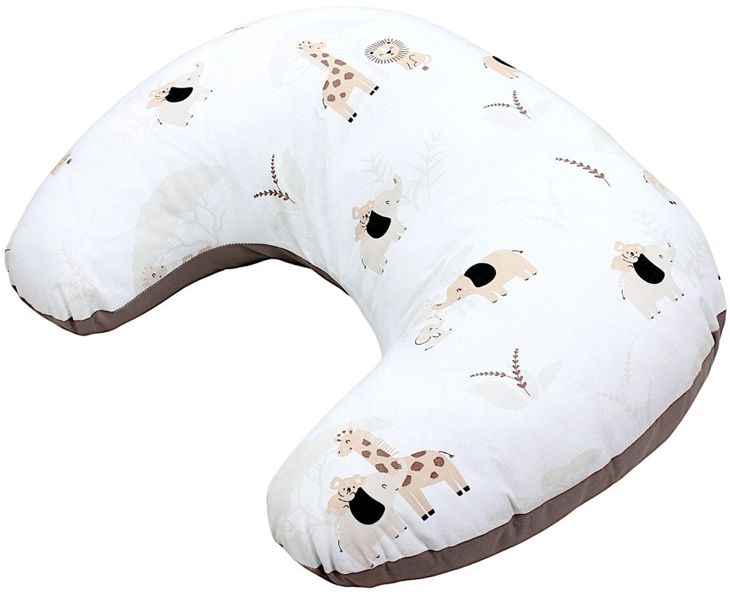 TupTam Baby Stillkissen Klein mit Baumwoll-Bezug, Farbe: Savanne Beige / Dunkelbeige