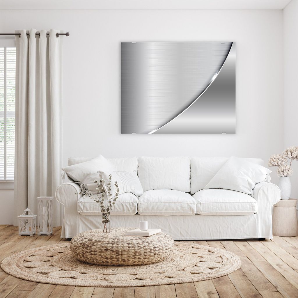 Glasbild Wandbild Metallische Form 75x60cm in XXL für Wohnzimmer, Schlafzimmer, Badezimmer, Flur