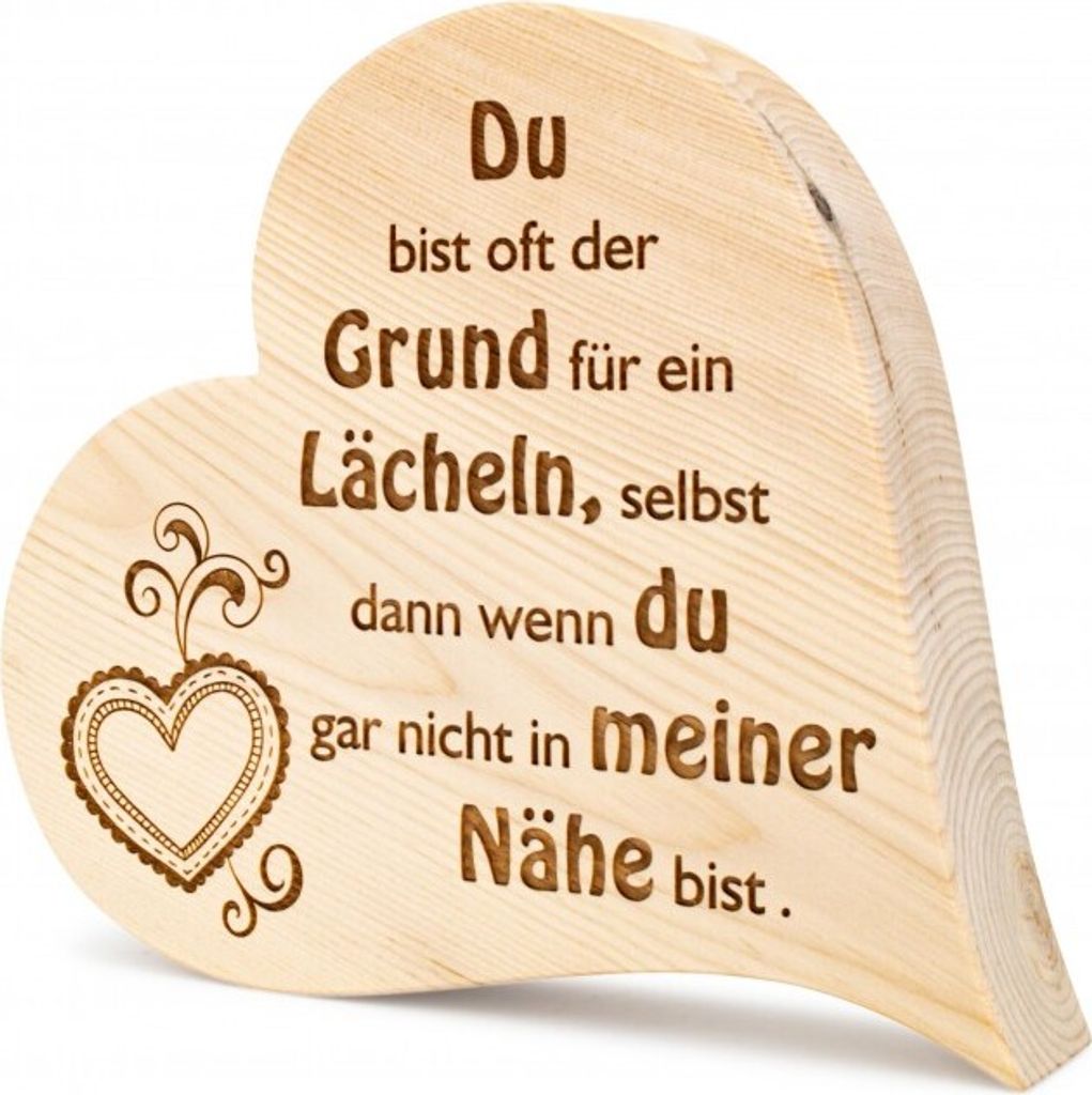 Zirbenherz Du bist oft der Grund 25cm