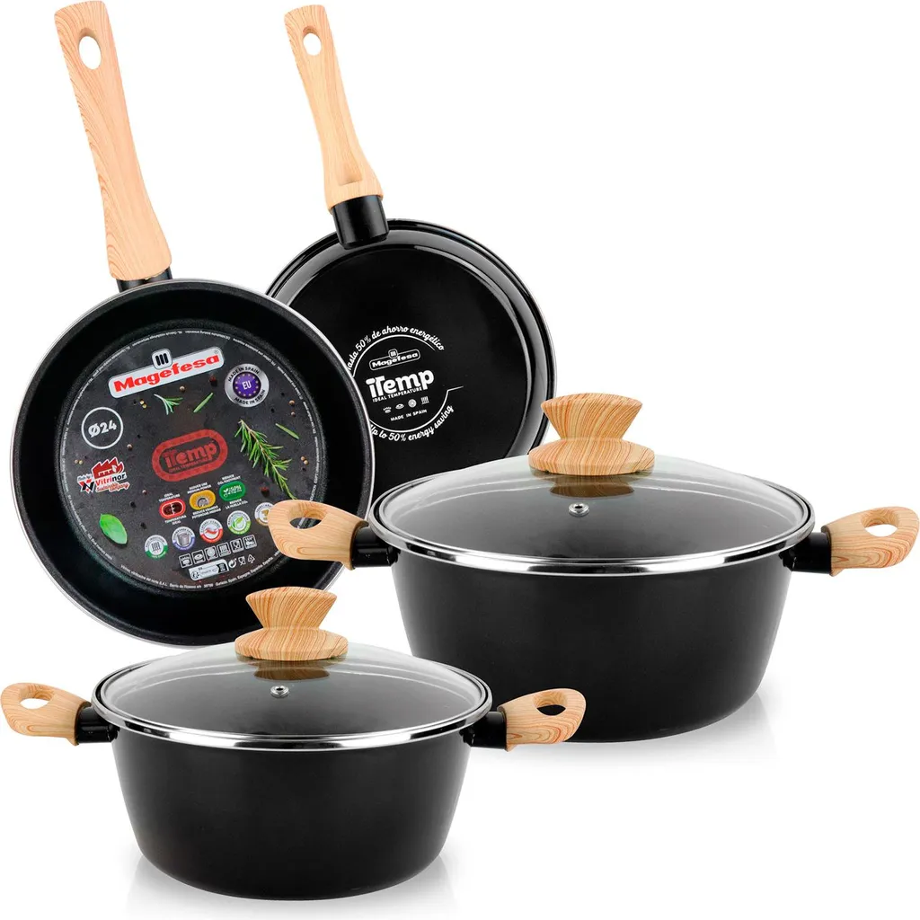 Magefesa Orbe Set Pentole 6 Pezzi Design Nero Induzione