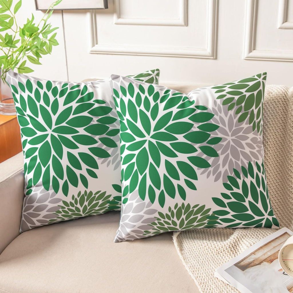 Samtkissenbezug salbeigrün 50x30 cm, Kissenbezug mintgrün-grau, 2-teiliges Set, dekorativer Samtkissenbezug, moderne dekorative Kissenbezüge, qu...