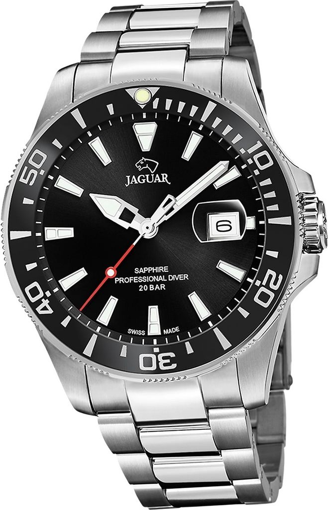 Jaguar Edelstahl Herren Uhr Analog Luxus silber Pro Diver D2UJ860/D