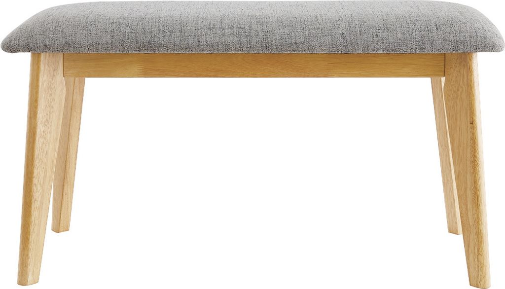 Miliboo - Bank aus Hevea-Holz und hellgrauem Stoff ELION