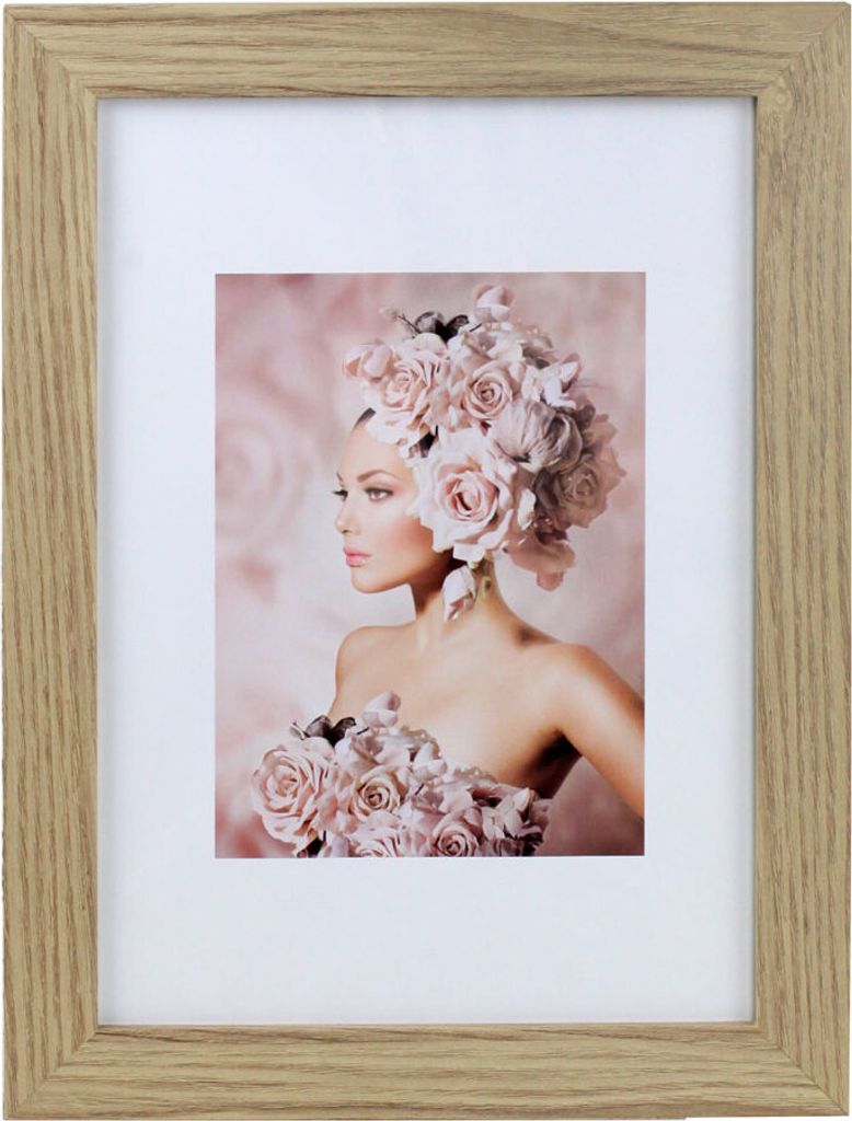 Bilderrahmen Holz Rahmen Plexi Acryl Collage Wanddeko Poster quadratisch S215 - Farbe: Natur | Format: 20x30