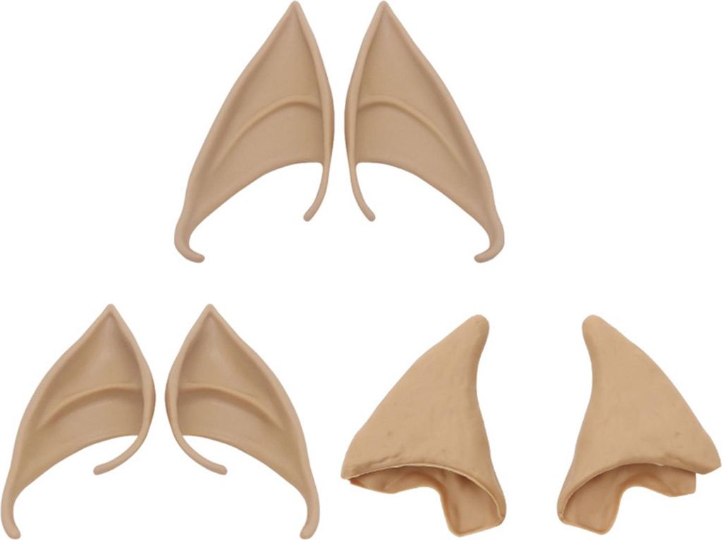 3 Paar Gummi-Elfenohren, 10 cm, 12 cm, dekorative Rollenspiel-Ohren, Cosplay, Fee, Pixie, weiche spitze Spitzen, Anime-Party, Anziehkostüm, Make-u...