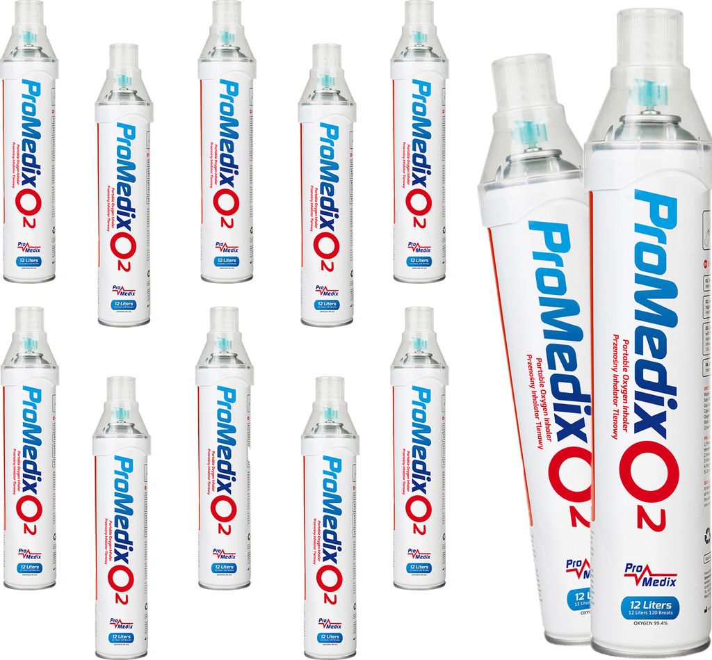 12x Promedix 12L inalatore portatile di ossigeno in bombola Immagine del prodotto 