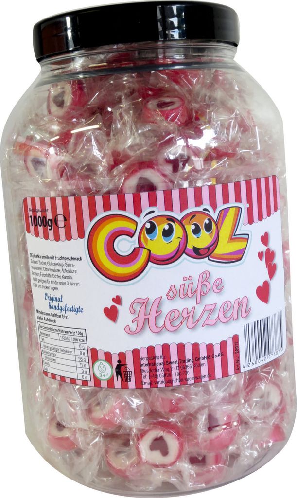 Verpackungsbild Cool Süße Herzen Rocks Bonbons 1000g