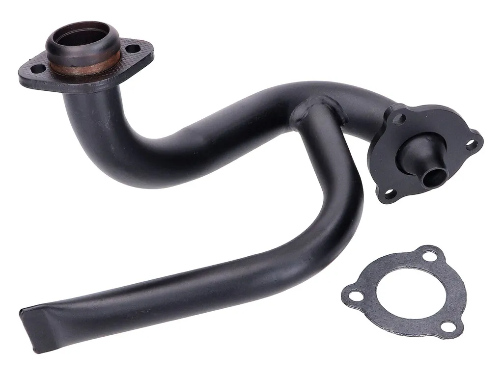 Collecteur d'échappement noir avec tube de Pitot pour Derbi Senda DRD