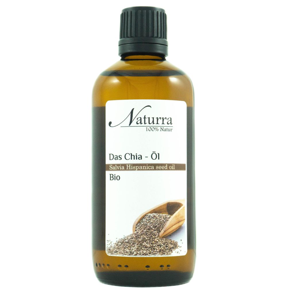 Chiaöl Bio 50ml – kaltgepresst unraffiniert nativ – Salvia Hispanica Öl im Glas – Naturra premium Naturkosmetik für Haut & Haare