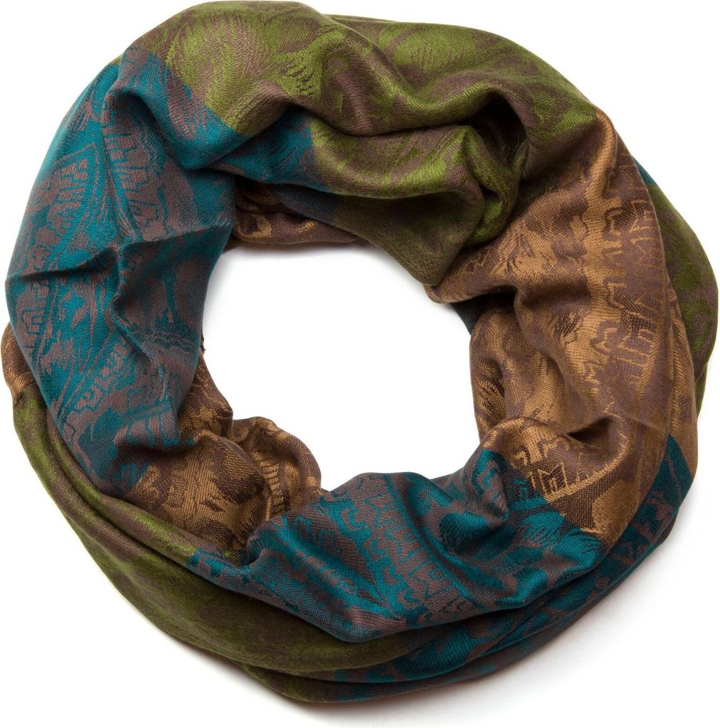 styleBREAKER Damen Loop Schlauchschal mit Blumen, Hibiskus Blüten, Paisley Muster, warm und weich, Tuch, Schal 01018058