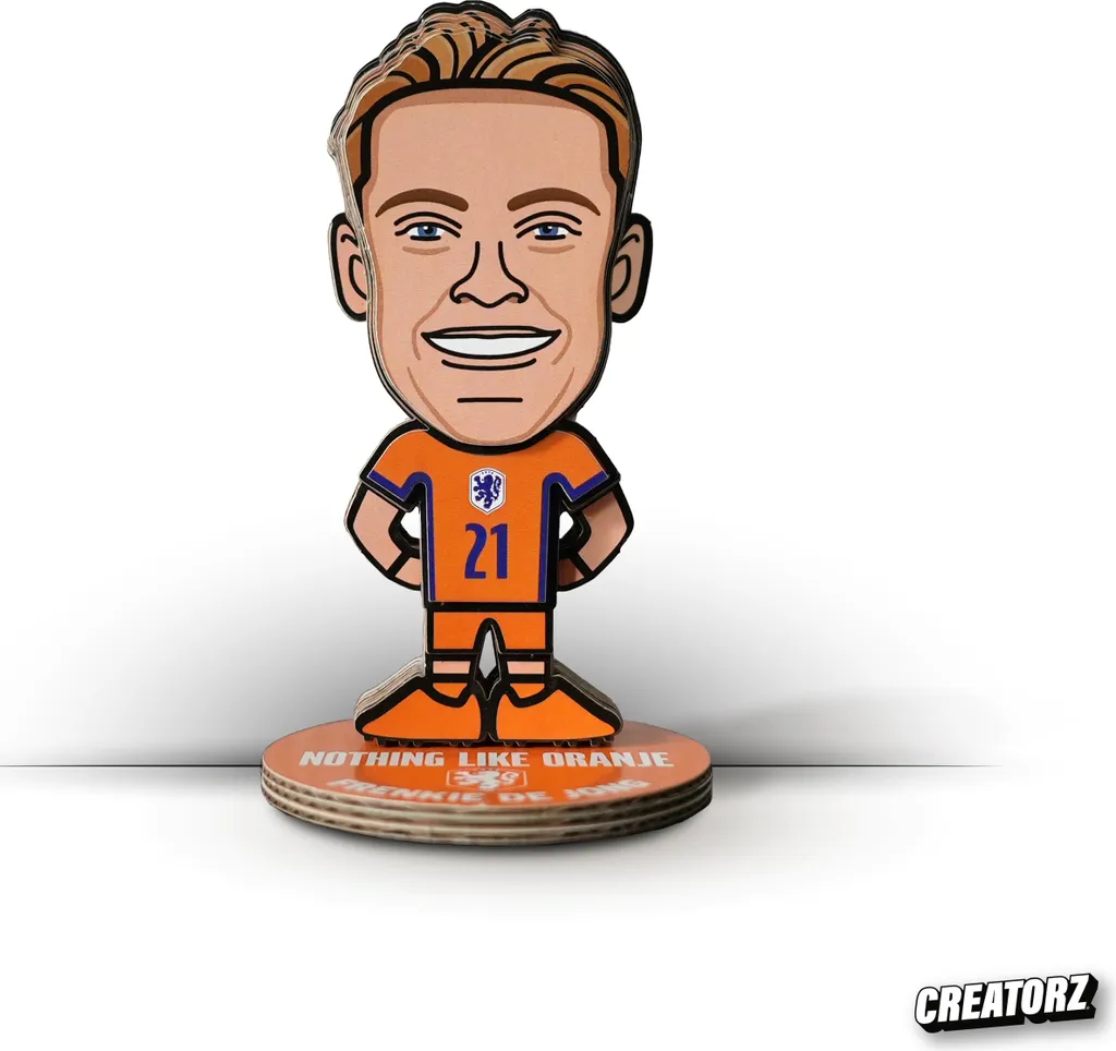 Cadeau Fan Foot Frenkie de Jong 3D Pays-Bas EURO 2024 Figurine Or