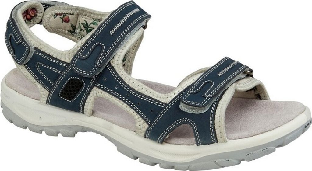 Mod Comfys - Damen Sportsandalen, Leder DF2269 (43 EU) (Jeansblau)