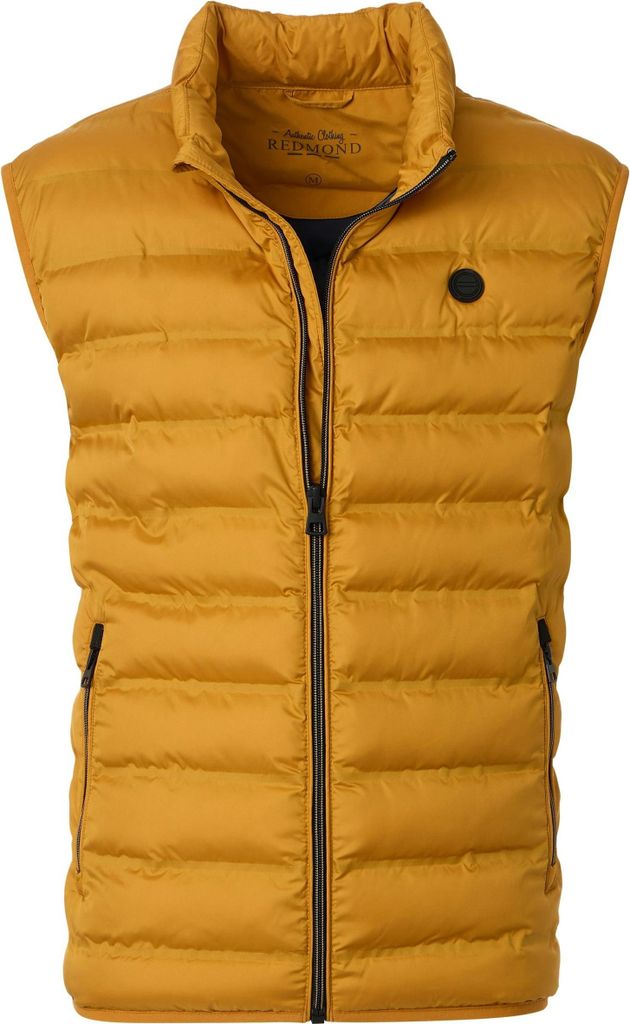 REDMOND Casual Herren Steppweste Stehkragen Polyester Gelb 4XL
