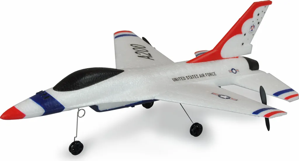 Avion F16B Amewi Gyroscope 2 Canaux RTF 290mm - Jet de Chasse RC Gris