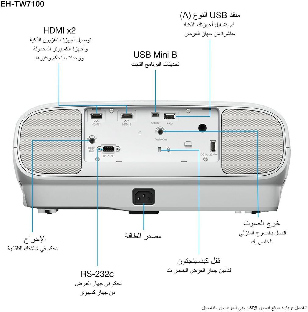 Epson EH-TW7100 with HC lamp warranty, 3000 ANSI Lumen, Produktbild 