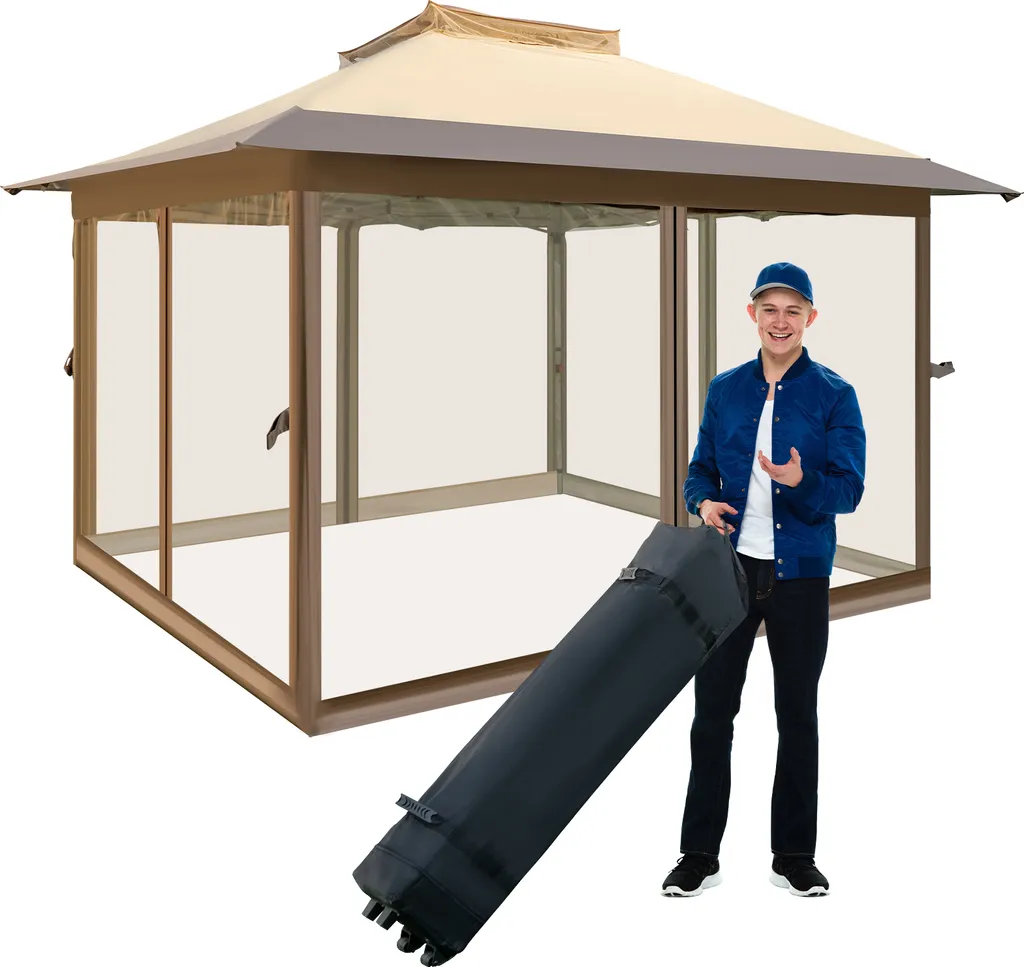 Barnum pliant pour repas en extérieur 3,6m anti-insectes et double toit