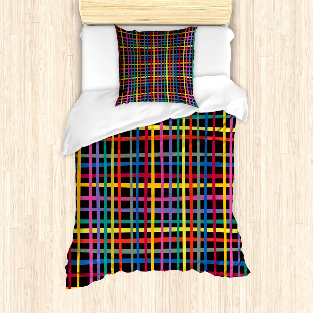 Set Copripiumino ABAKUHAUS 135x200 Minimal Checkered per Letto Singolo