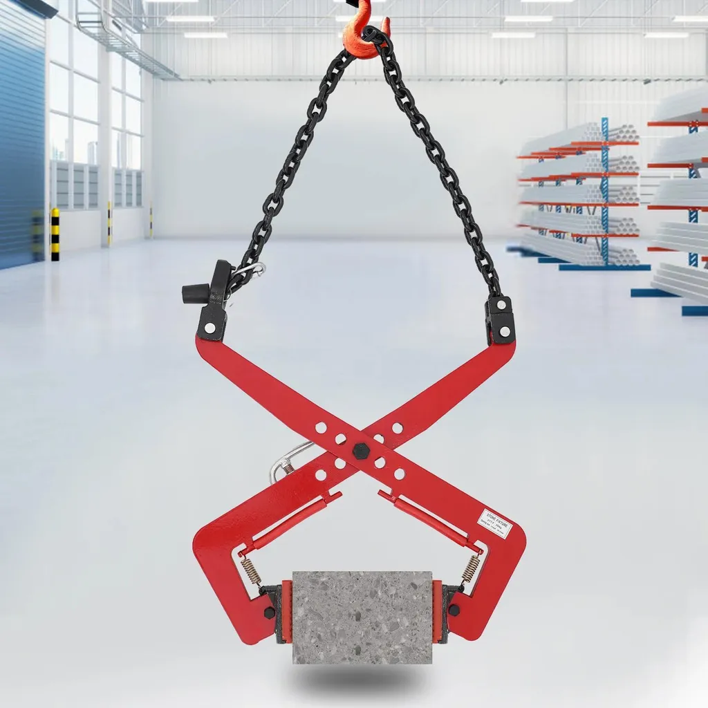 Pince pour dalles en pierre charge 350kg avec prise de 30-51cm rouge