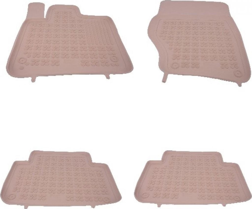 Gummi Fußmatte Beige für AUDI Q7 4L 2005-2015 Erhöhter Rand Geruchlos.