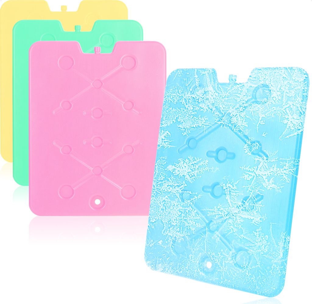 com-four 4x Extra flacher Kühlakku - platzsparend und ideal für Kühlbox und Kühltasche - Großes Kühlelement - Eis-Akku