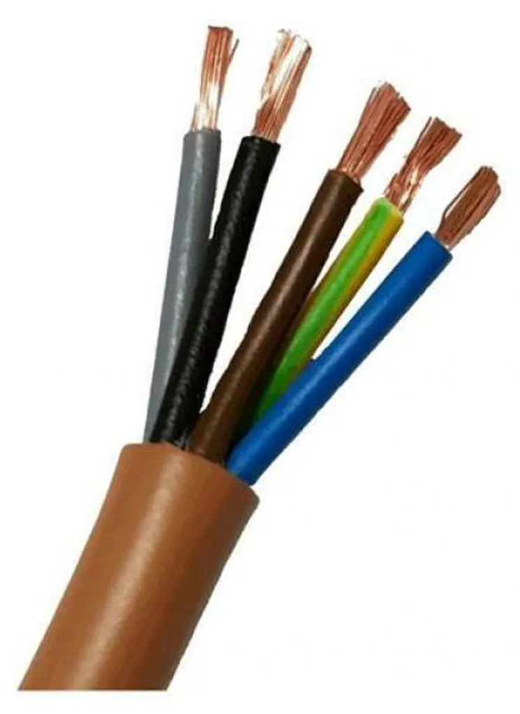 Câble Électrique 5G1,5 Pentagonal Marron - Conducteur Multi-fils Souple