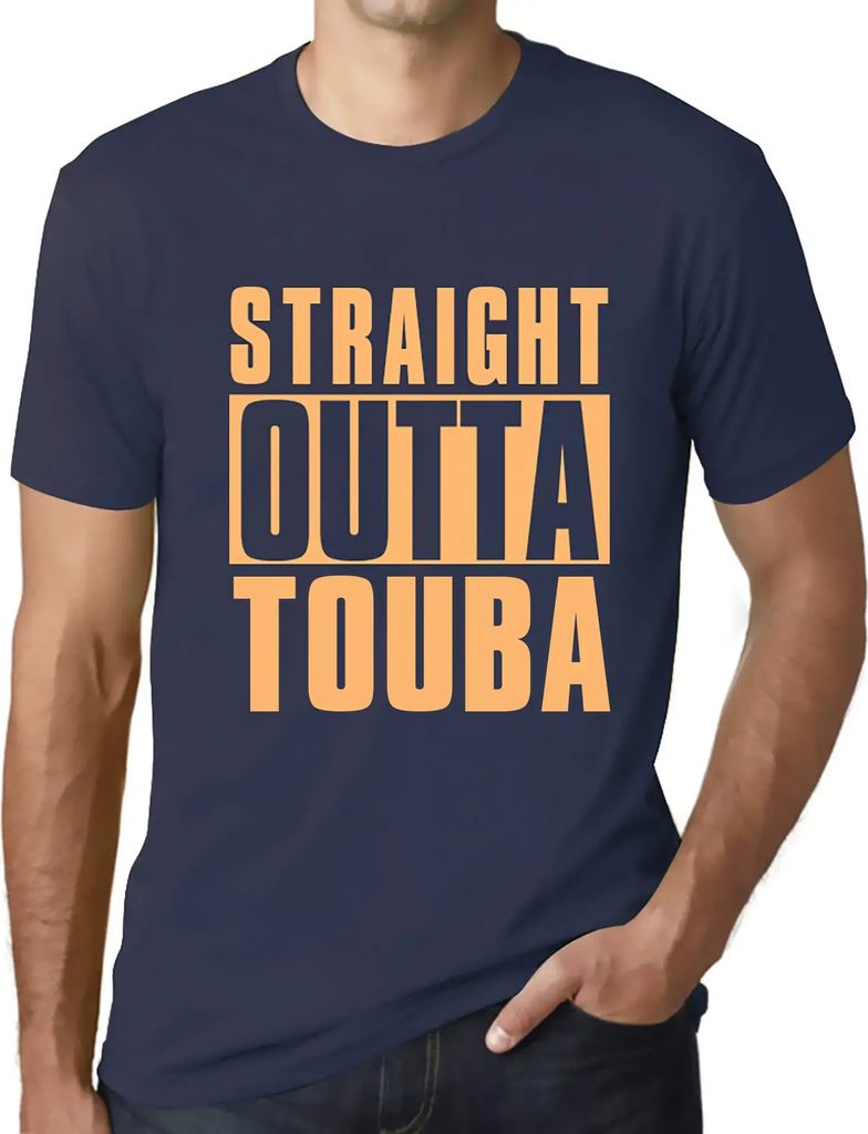 Herren Grafik T-Shirt Direkt aus Tuba – Straight Outta Touba – Öko-Verantwortlich Vintage Jahrgang Kurzarm Lustige Druck Geburtstag Geschenk Mann