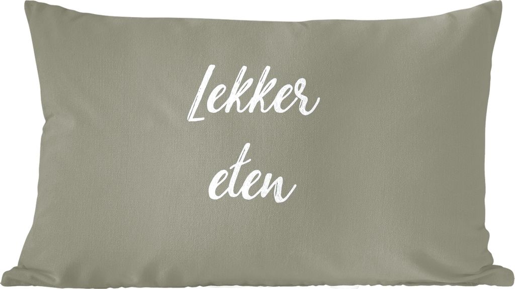 MuchoWow Zierkissen Sofakissen Wohnzimmer Dekokissen 50x30 cm Sprichwörter - Gutes Essen - Zitate - Wohnzimmerdekoration - Polster mit Photo