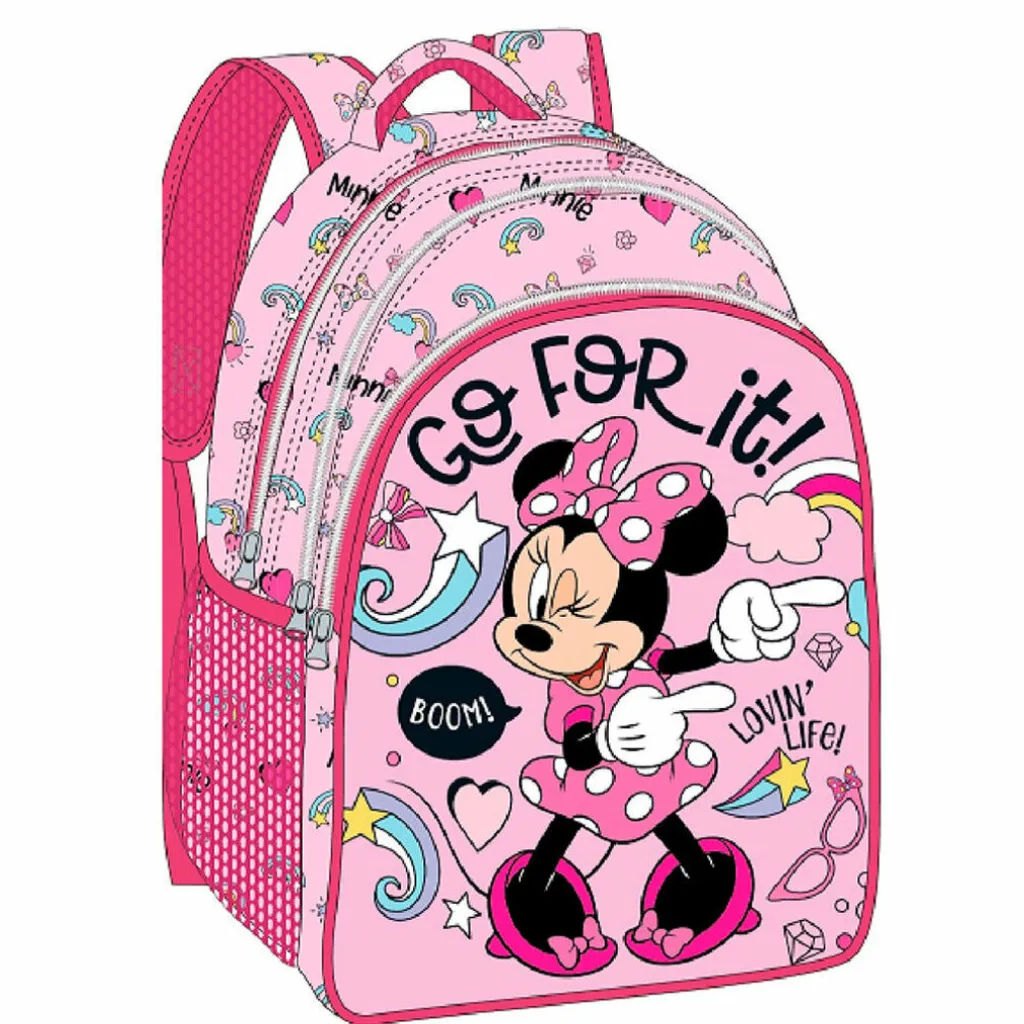 Sac à dos Minnie rose 42 cm pour fille - Idéal école primaire et loisirs