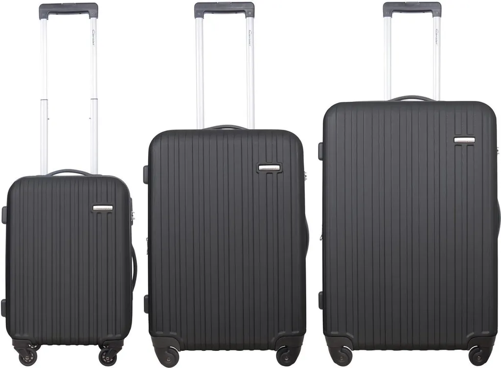 Ensemble de sacs Rhodes 3 pièces noir - Set de bagages rigides ABS