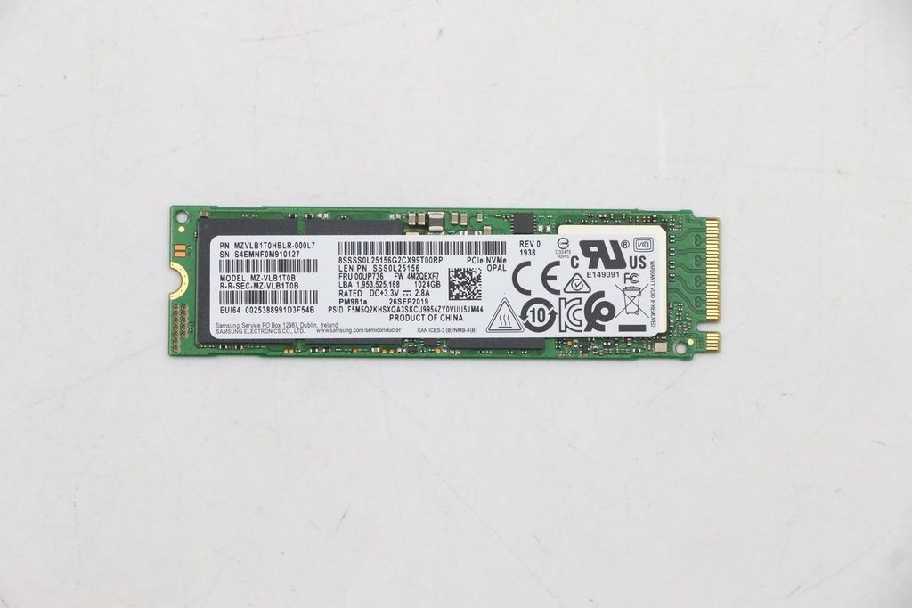 Lenovo 00UP736 Internes Solid State Drive M.2 1024 GB PCI Express NVMe (00UP736)
