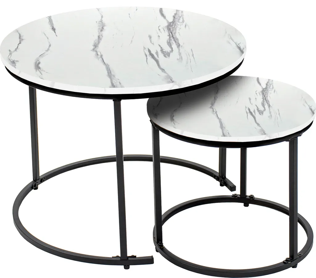 Tables basses gigognes pour petits espaces, solution salon industriel - 2