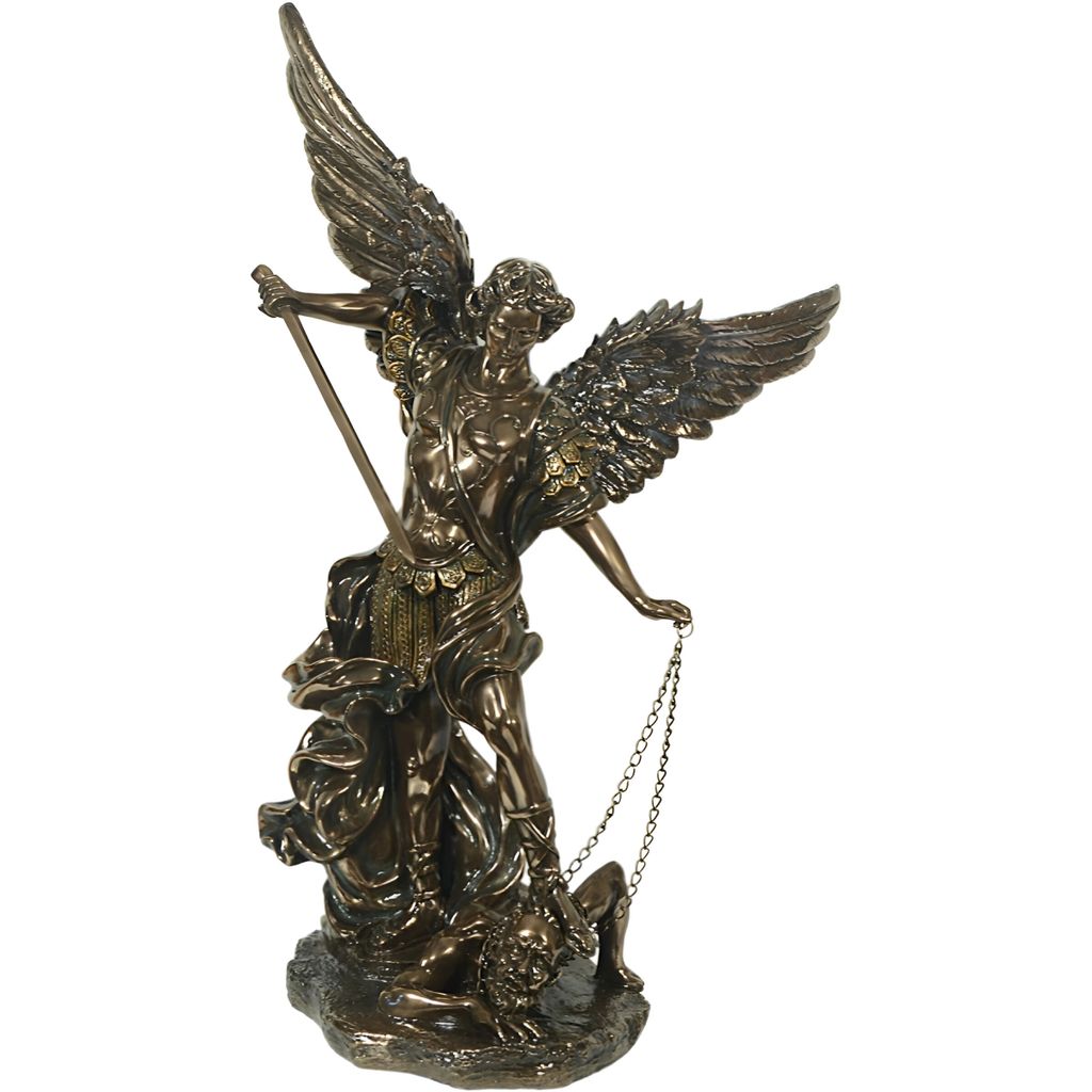 Dekofigur bronziert - Modell Erzengel Michael groß 78 cm - Bronzefigur Figur Deko Wohndeko