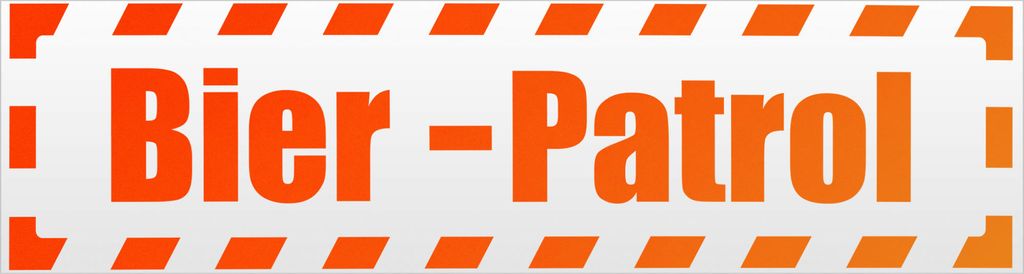 Kiwistar Bier Patrol gestreift Magnetschild Schild magnetisch - 30cm Neonorange - Magnetfolie für Auto PKW Kfz