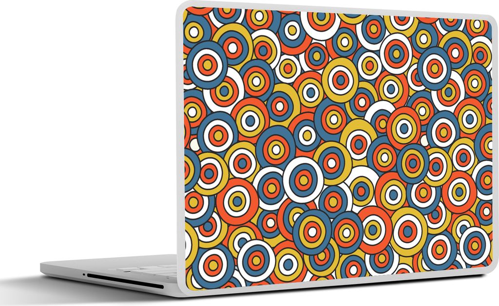 MuchoWow Laptop Aufkleber Sticker Cover Muster - Retro - Kreis 36.5x27.5 cm - Laptop-Sticker