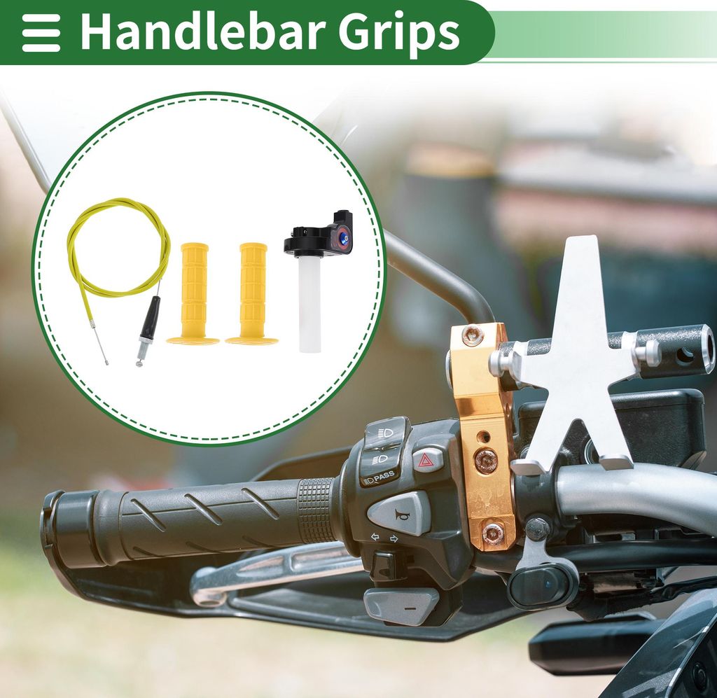 7/8" 22mm 15/16" 24mm Motorrad Handgriff Abdeckungsset Rutschfeste Gummigriffe für Motorrad Roller Fahrrad ATV Gelb