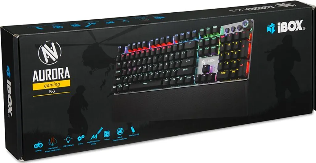 Clavier de bureau iBox Aurora K-3 USB argent pour le télétravail - 12