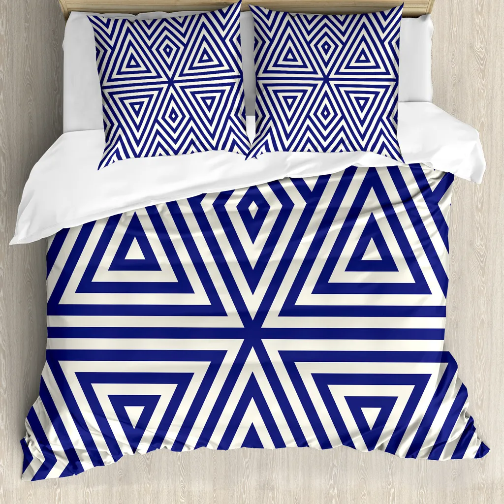 Copripiumino Anallergico ABAKUHAUS 155x220 cm - Indaco Crema