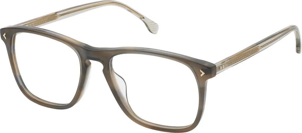 Monture Lozza VL4332 Marron Strié - Finition Transparente en Acétate 54
