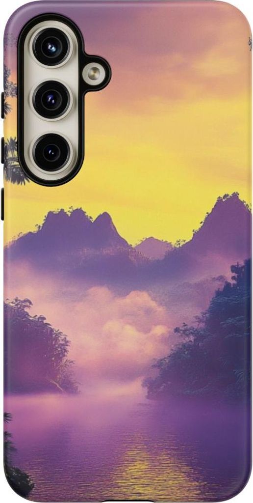 Mystischer Dschungelsee im lila Nebel – Hülle Kompatibel mit Galaxy S24 Plus