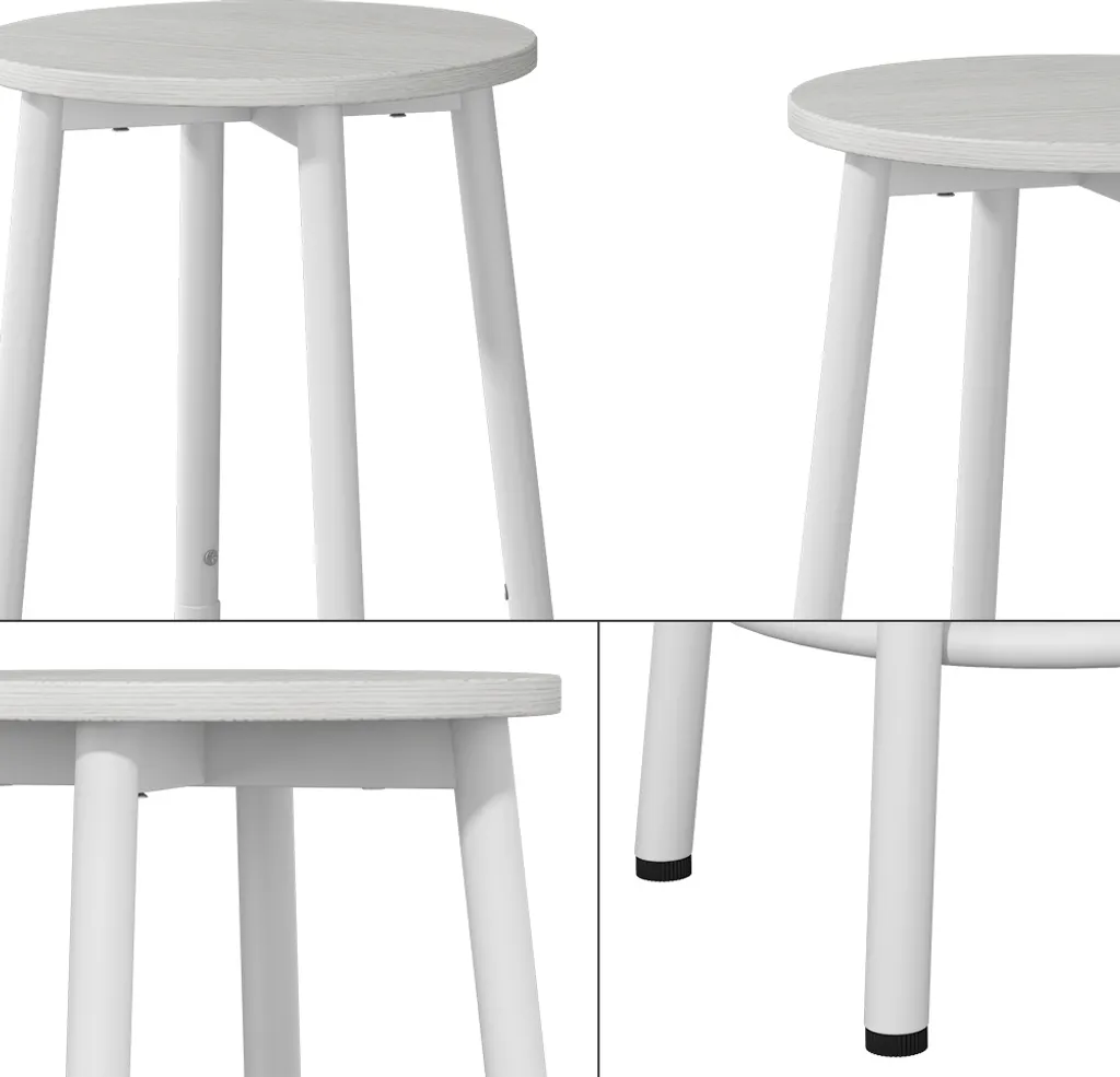 Tabouret de bar blanc compact 64cm Vicco Edmonton - Solution gain de place