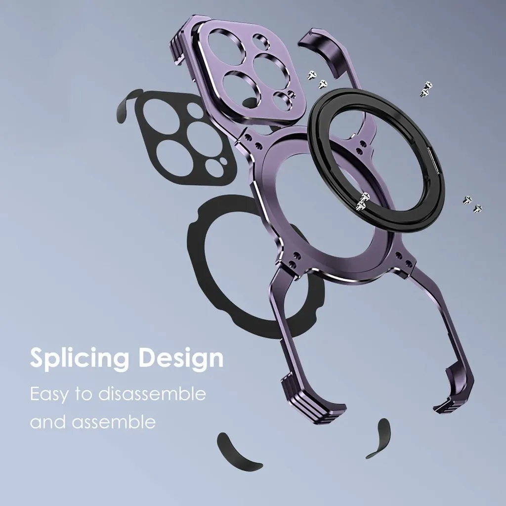 Custodia MagSafe iPhone 15 Pro Telaio Metallo Nero - Shockproof - 7