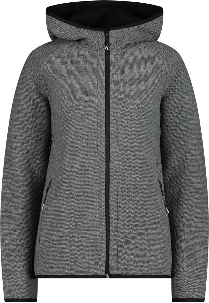 Cmp Woman Jacket Fix Hood 80Ud Fumo Mel.-Nero 42