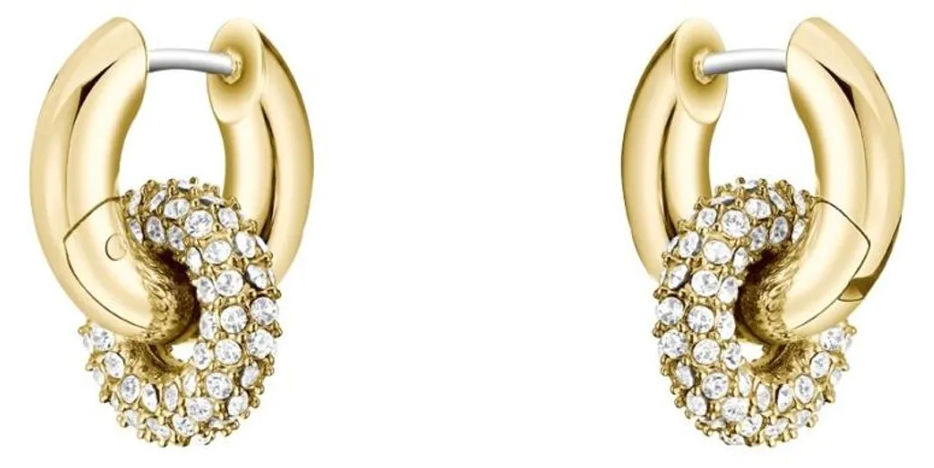 Bijoux d'oreilles 2 en 1 plaqués or 18k au fini brillant Live Precious