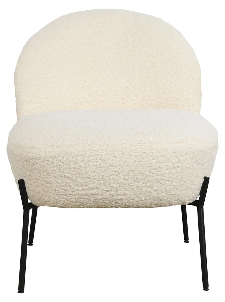 Fauteuil bouclette Helmi écru - Solution confort pour petit salon chic