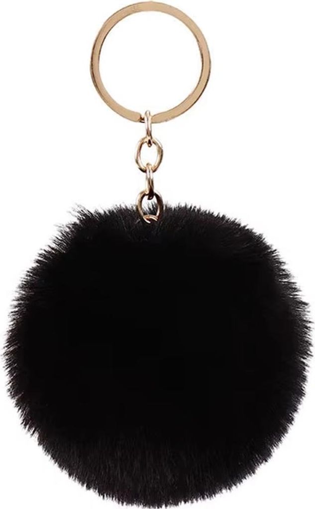 Niedlicher Schlüsselanhänger Fluffy - Schwarz & Gold für Ihre Schlüssel KP38274