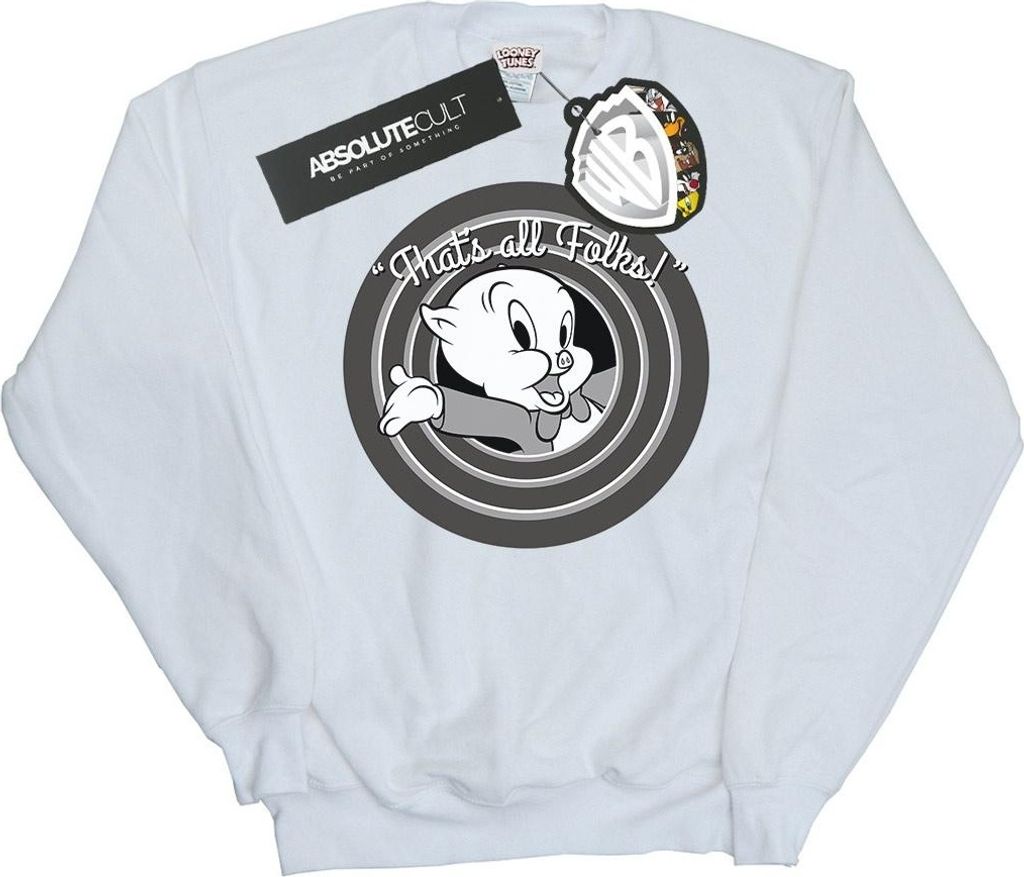 Looney Tunes - "That ́s All Folks" Sweatshirt für Herren BI1987 (3XL) (Weiß)