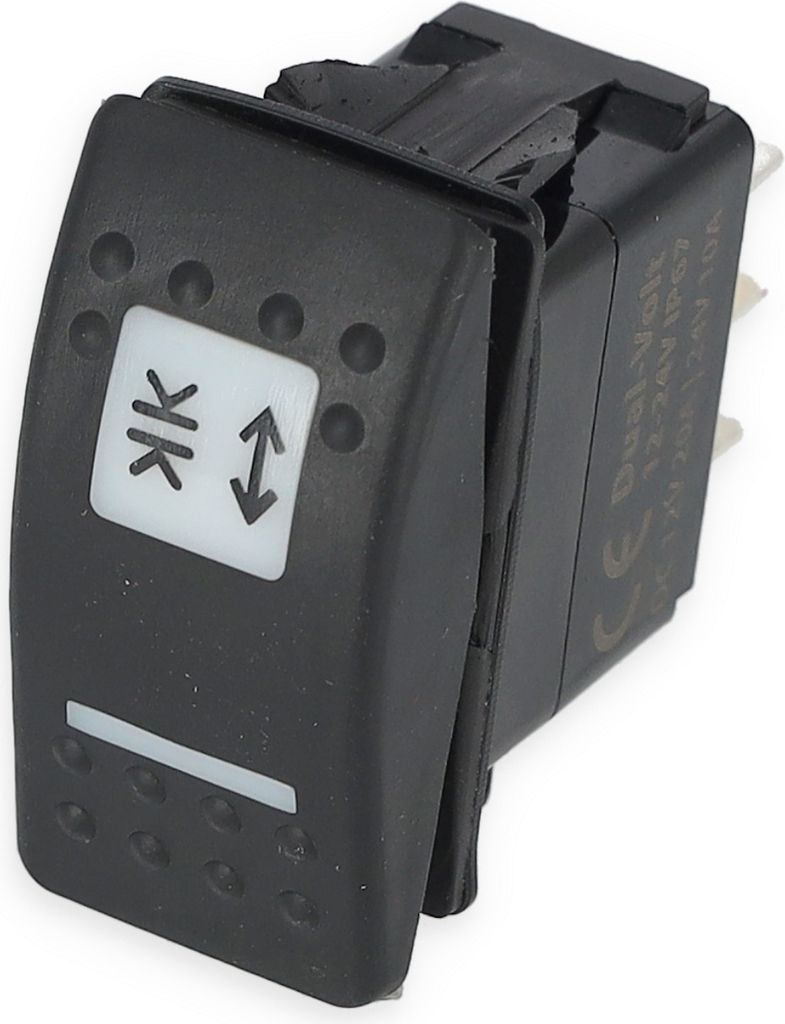 Tastschalter 12 V, ON-OFF-ON, mit verschiedenen Symbolen wählbar, 6 Anschlüsse Symbol: Auf / Ab